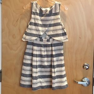 NWT LOFT Striped Back Cut Out A Line Dress